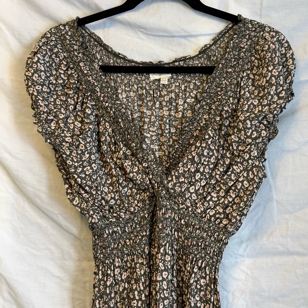 Apricot Long Boho Peasant Empire Waist Dress NWOT
